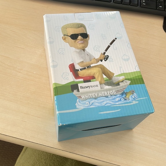 NIB Whitey Herzog Fishing Bobblehead NEW - Picture 4 of 5
